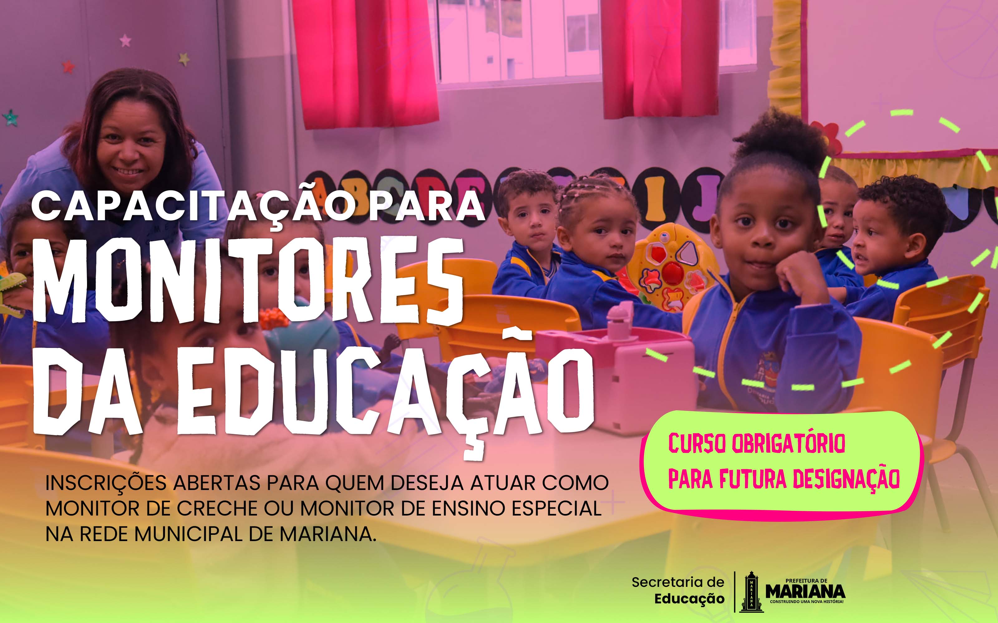 Capacitação obrigatória para monitores da educação tem inscrições abertas em Mariana