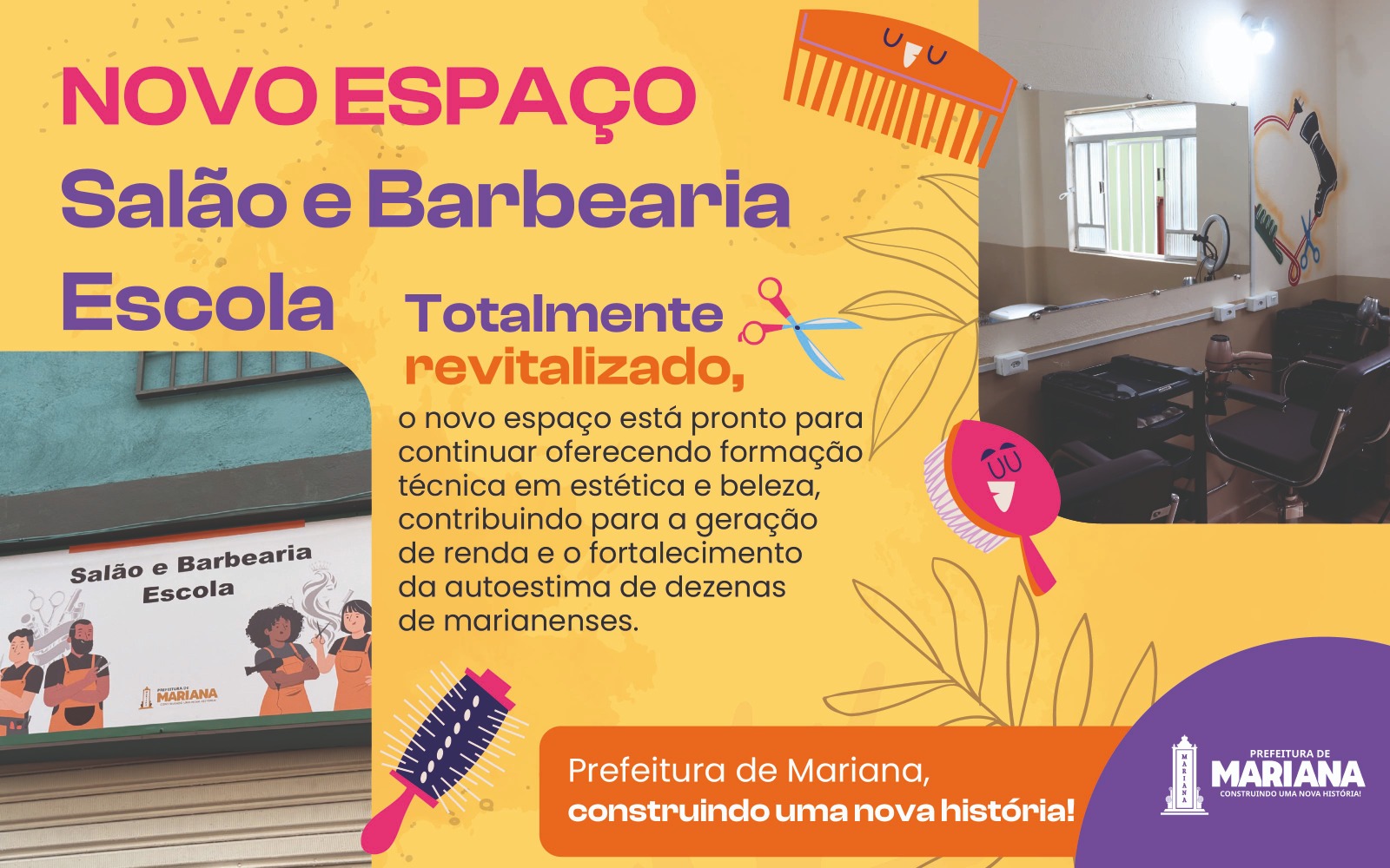 Novo espaço do Salão e Barbearia Escola é inaugurado