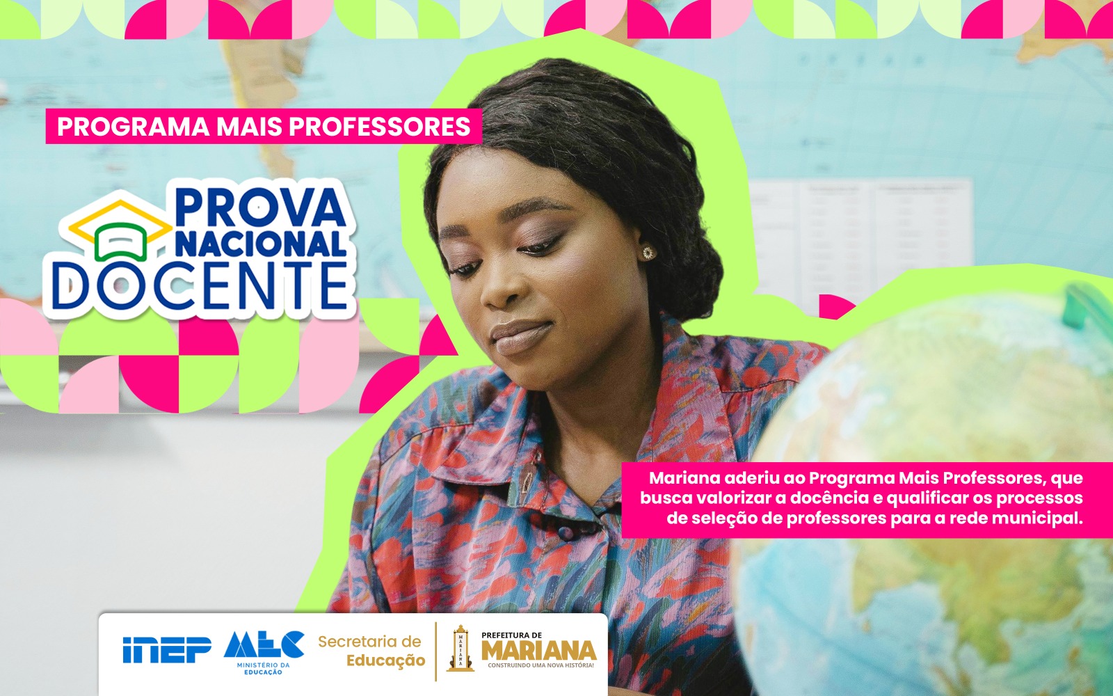 Mariana adere ao Programa Mais Professores e publica edital com uso da Prova Nacional Docente